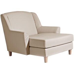 SESSEL XXL Karil Bezug Kunstleder Buche natur / beige Kunststoff 58aufmkessel Möbel > Sessel > Polstersessel Weiß