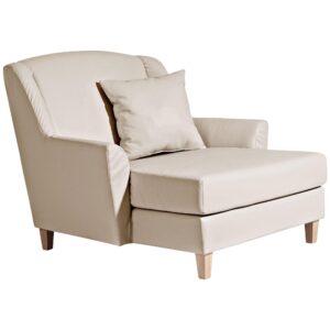 Wohnli Möbelsuche - SESSEL XXL Karil Bezug Kunstleder Buche natur / beige