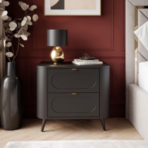 wohnli-moebel-suche-800001289598-1 NACHTTISCH SHADOW II 2S mit Schubladen Holzwerkstoff Lookway Möbel > Kommoden & Schubladenschränke > Nachttische Schwarz