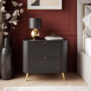 wohnli-moebel-suche-800001289601-1 NACHTTISCH SHADOW II 2S mit Schubladen Holzwerkstoff Lookway Möbel > Kommoden & Schubladenschränke > Nachttische Schwarz