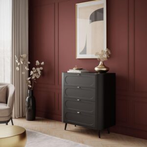 wohnli-moebel-suche-800001289605-1 KOMMODE SHADOW II 4S mit Schubladen Holzwerkstoff Lookway Möbel > Kommoden & Schubladenschränke > Kommoden Schwarz
