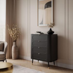 wohnli-moebel-suche-800001289626-1 SCHLAFZIMMERKOMMODE SHADOW 4S mit Schubladen Holzwerkstoff Lookway Möbel > Kommoden & Schubladenschränke > Kommoden Schwarz