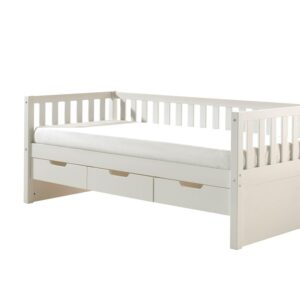 KOJENBETT mit Schubladen Karena 211x86x98 aus Massivholz in Weiß Holz 58aufmkessel Möbel > Betten Weiß