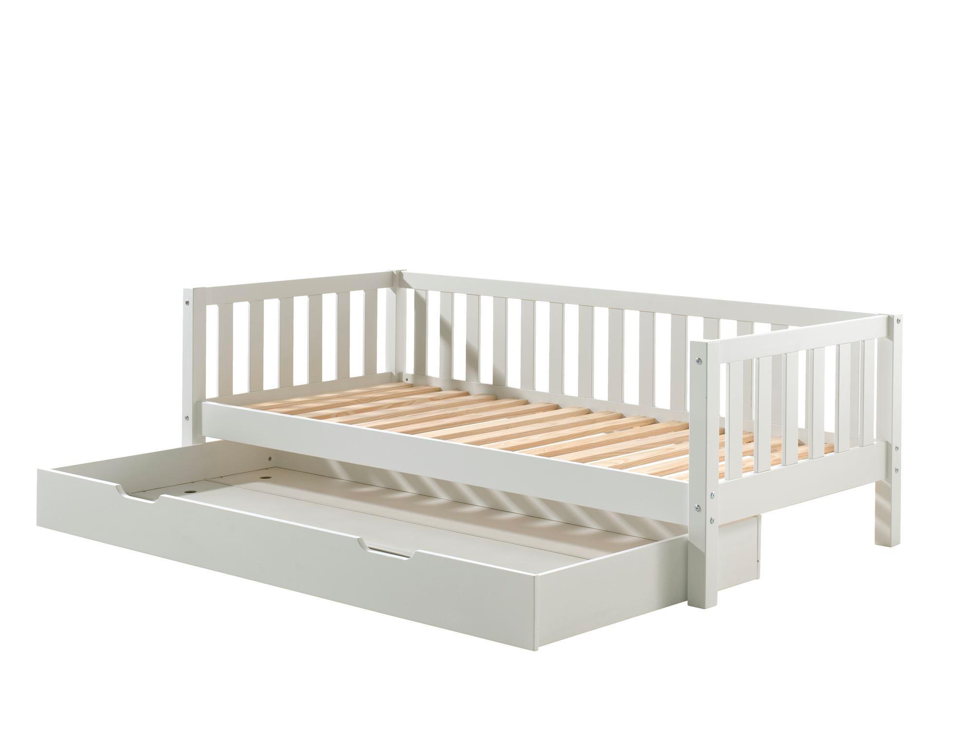 KOJENBETT Karena 211x68x98 aus Massivholz in Weiß Holz 58aufmkessel Möbel > Betten Weiß