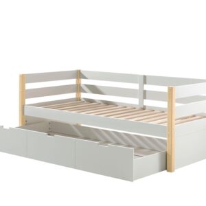 KOJENBETT mit Schubladen Karissa 211x77x98 Massivholz+MDF Weiß/natur Holz 58aufmkessel Möbel > Betten Weiß