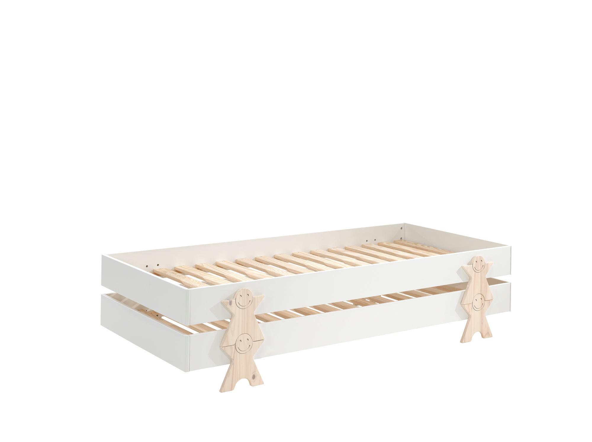 Wohnli Möbelsuche - STAPELBETT (2er Set) Karlene 204x48x94 aus MDF in Weiß