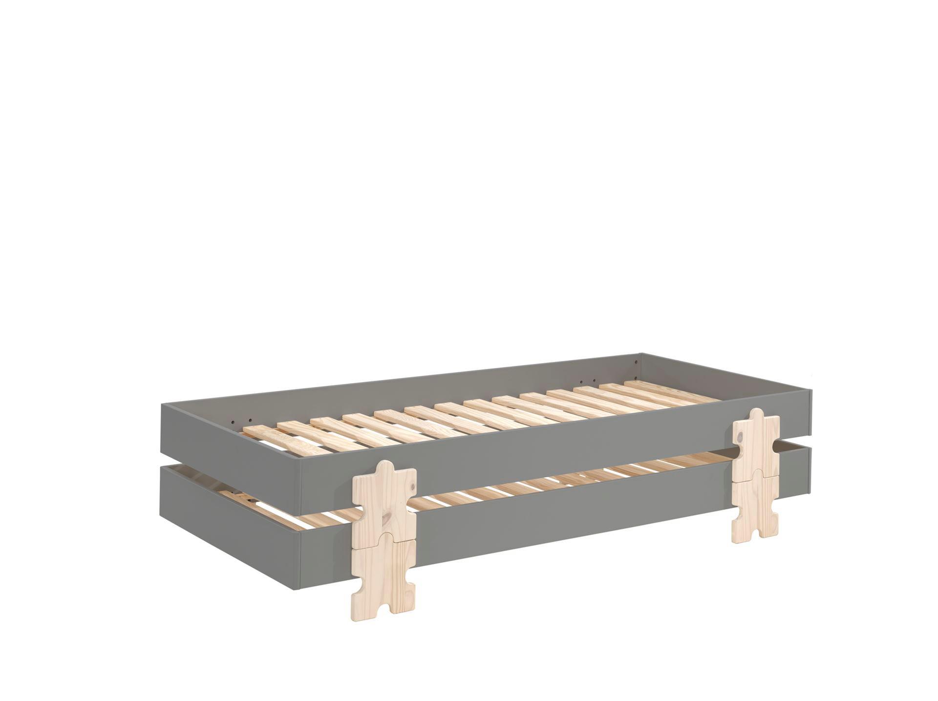 Wohnli Möbelsuche - STAPELBETT (2er Set) Karlene 204x48x94 aus MDF in Grau