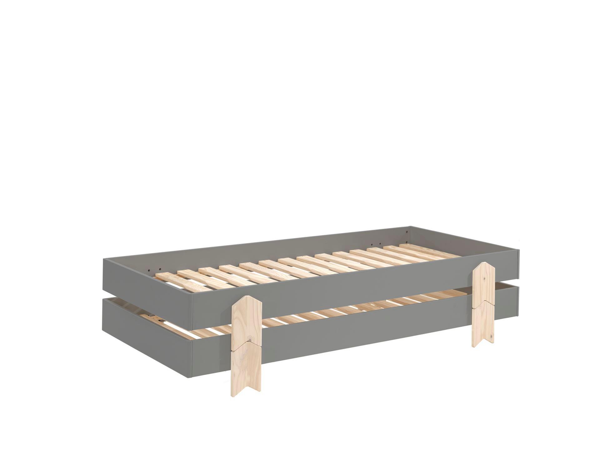wohnli-moebel-suche-800001291283 Wohnli Möbelsuche - STAPELBETT (2er Set) Karlene 204x48x94 aus MDF in Grau