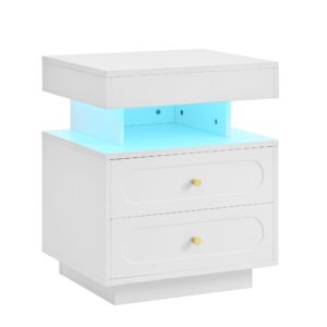 wohnli-moebel-suche-800001291435 Wohnli Möbelsuche - NACHTTISCH Weiß (50 cm) mit LED Beleuchtung