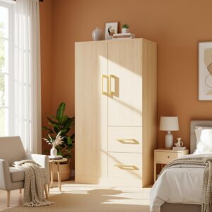 wohnli-moebel-suche-800001291444-1 KLEIDERSCHRANK 70x135 cm in Natur Holz-Optik mit 2 Türen Holzwerkstoff Urban Meuble Möbel > Schränke > Kleiderschränke > Drehtürenschränke Braun