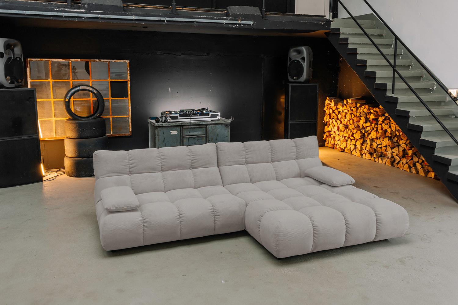 ECKSOFA VIVIEN Grau Cord Textil KAWOLA Möbel > Sofas & Couches > Wohnlandschaften > Ecksofas Grau