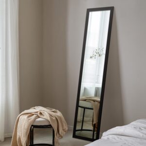 wohnli-moebel-suche-800001298498-1 STANDSPIEGEL 156x36 cm – Schwarze Rahmen Glas Wallfluent Spiegel > Wandspiegel Schwarz