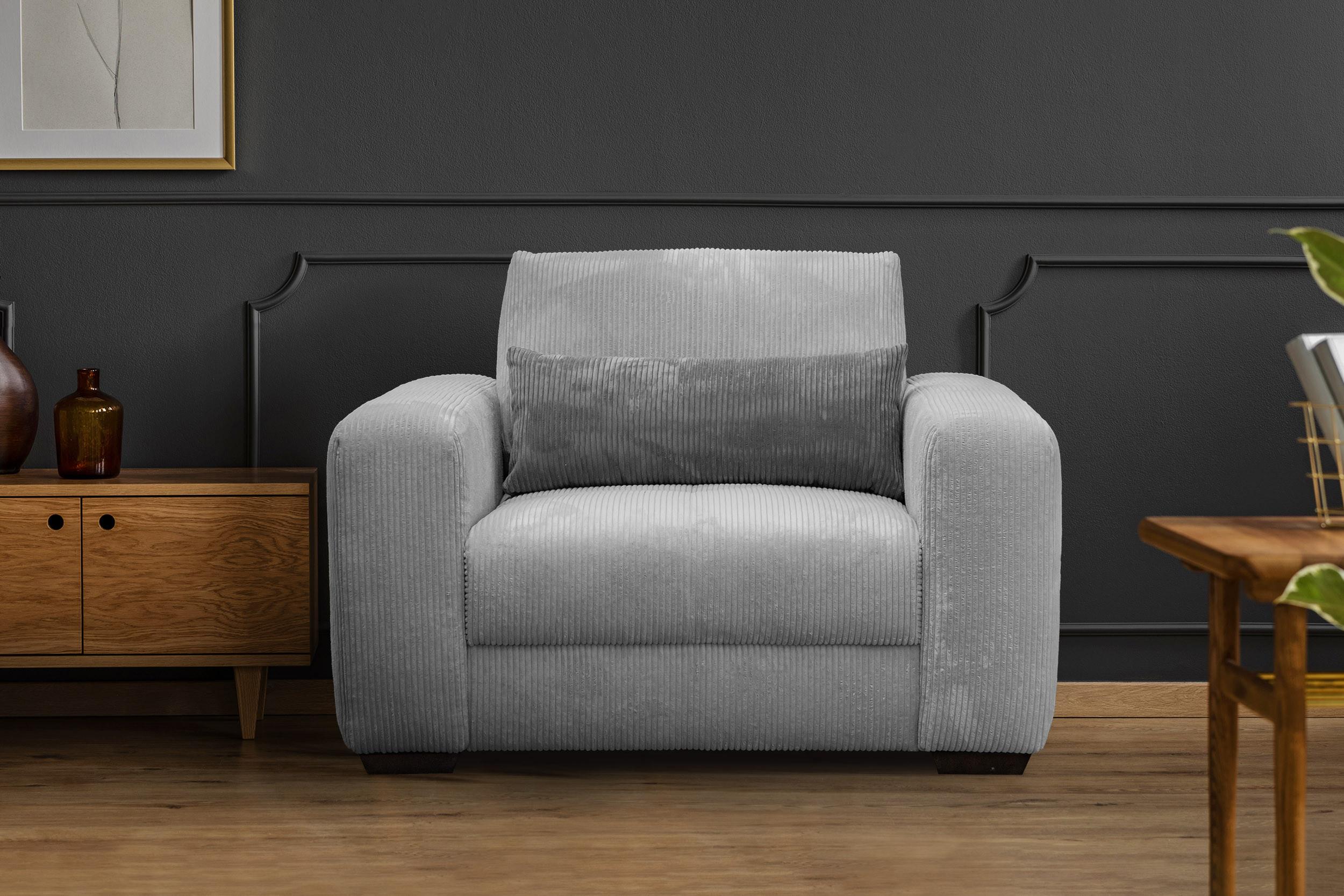 wohnli-moebel-suche-800001298649-1 SESSEL OLI in Cordstoff hellgrau Textil Wozimo Möbel > Sessel > Polstersessel Grau