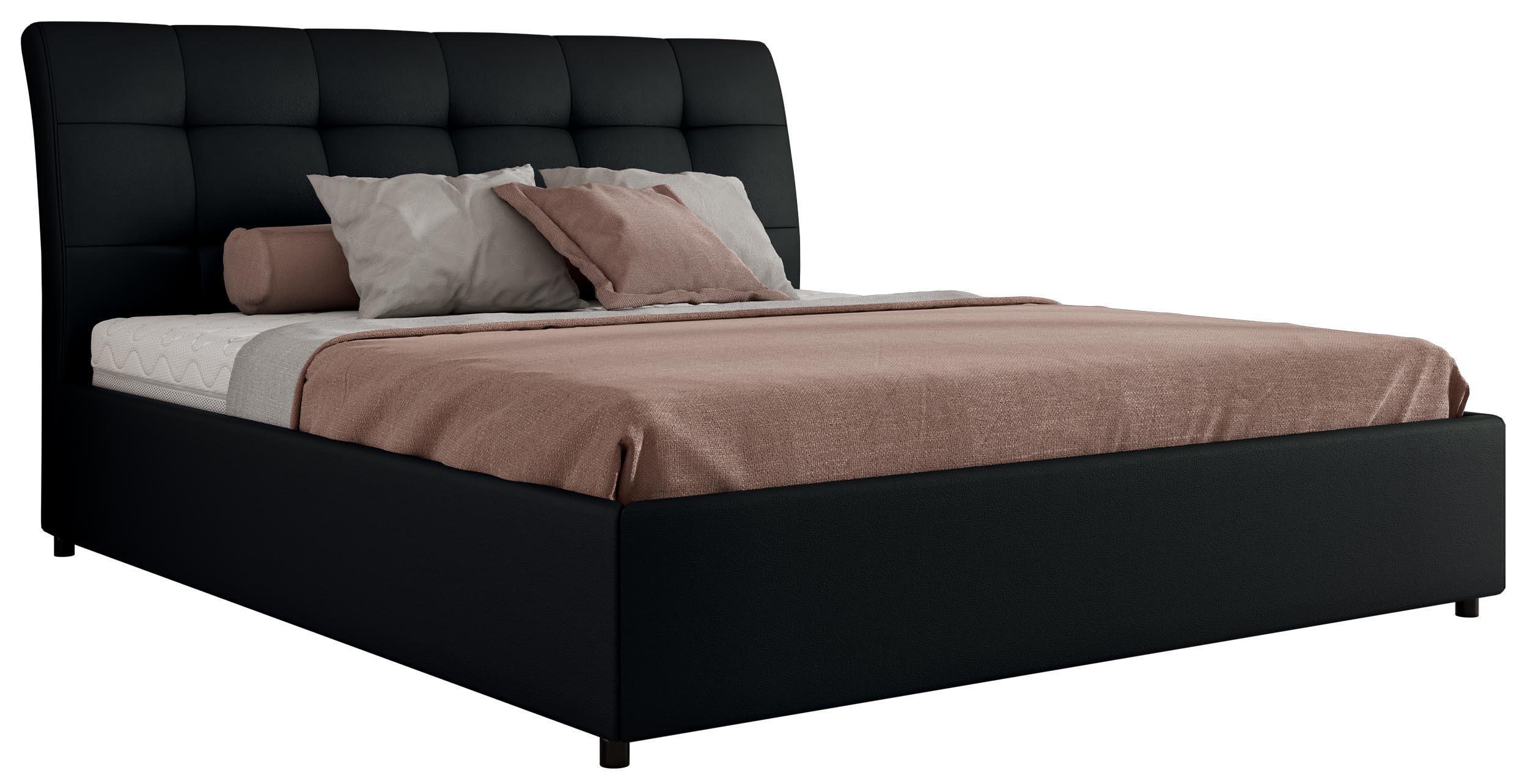 Wohnli Möbelsuche - POLSTERBETT GALA CLASSIC 200/200 - Schwarz Kunstleder - Multipocket-Matratze