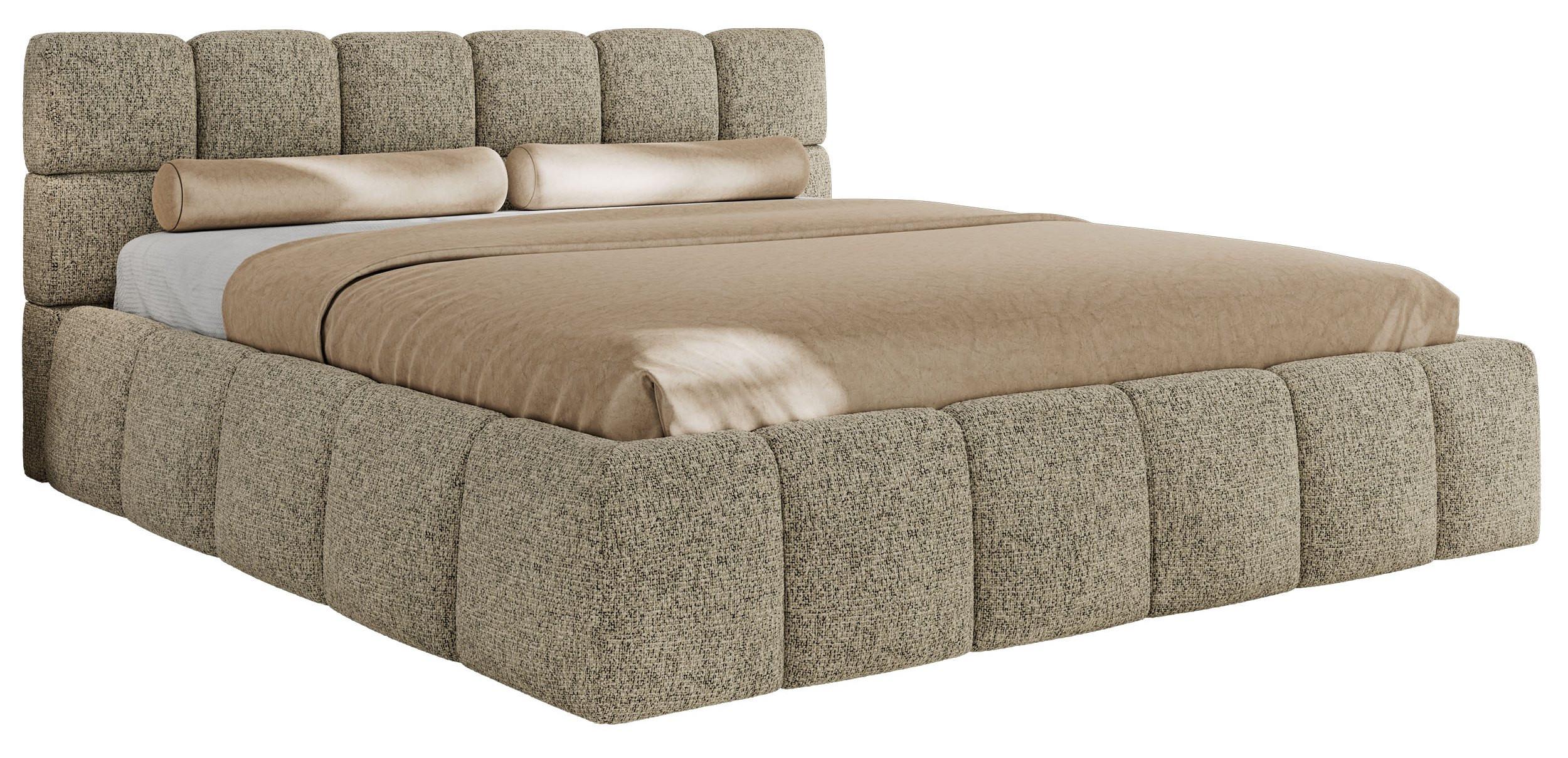 wohnli-moebel-suche-800001299069 Wohnli Möbelsuche - POLSTERBETT NIRA CLASSIC 180/200 - Dunkelbeige Strukture - Schaum-Matratze