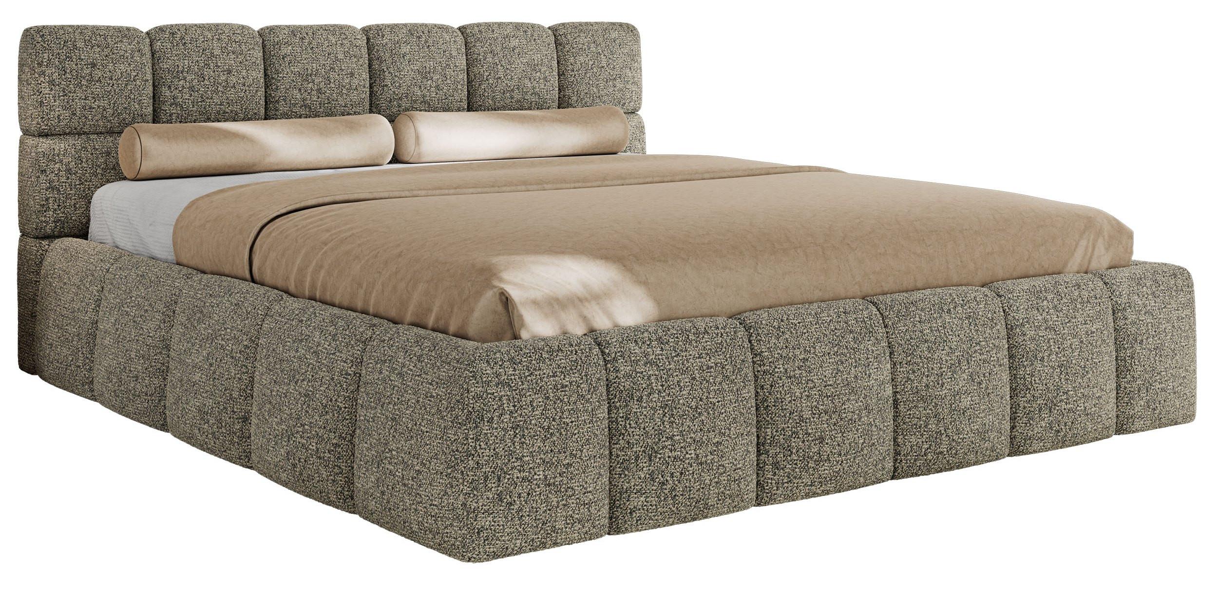 wohnli-moebel-suche-800001299088 Wohnli Möbelsuche - POLSTERBETT NIRA CLASSIC 200/200 - Grau Strukture - Multipocket-Matratze