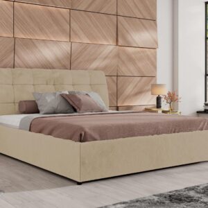wohnli-moebel-suche-800001299091-1 POLSTERBETT GALA CLASSIC 200/200 - Creme Plüsch - Schaum-Matratze Textil MKS Möbel > Betten > Polsterbetten Weiß