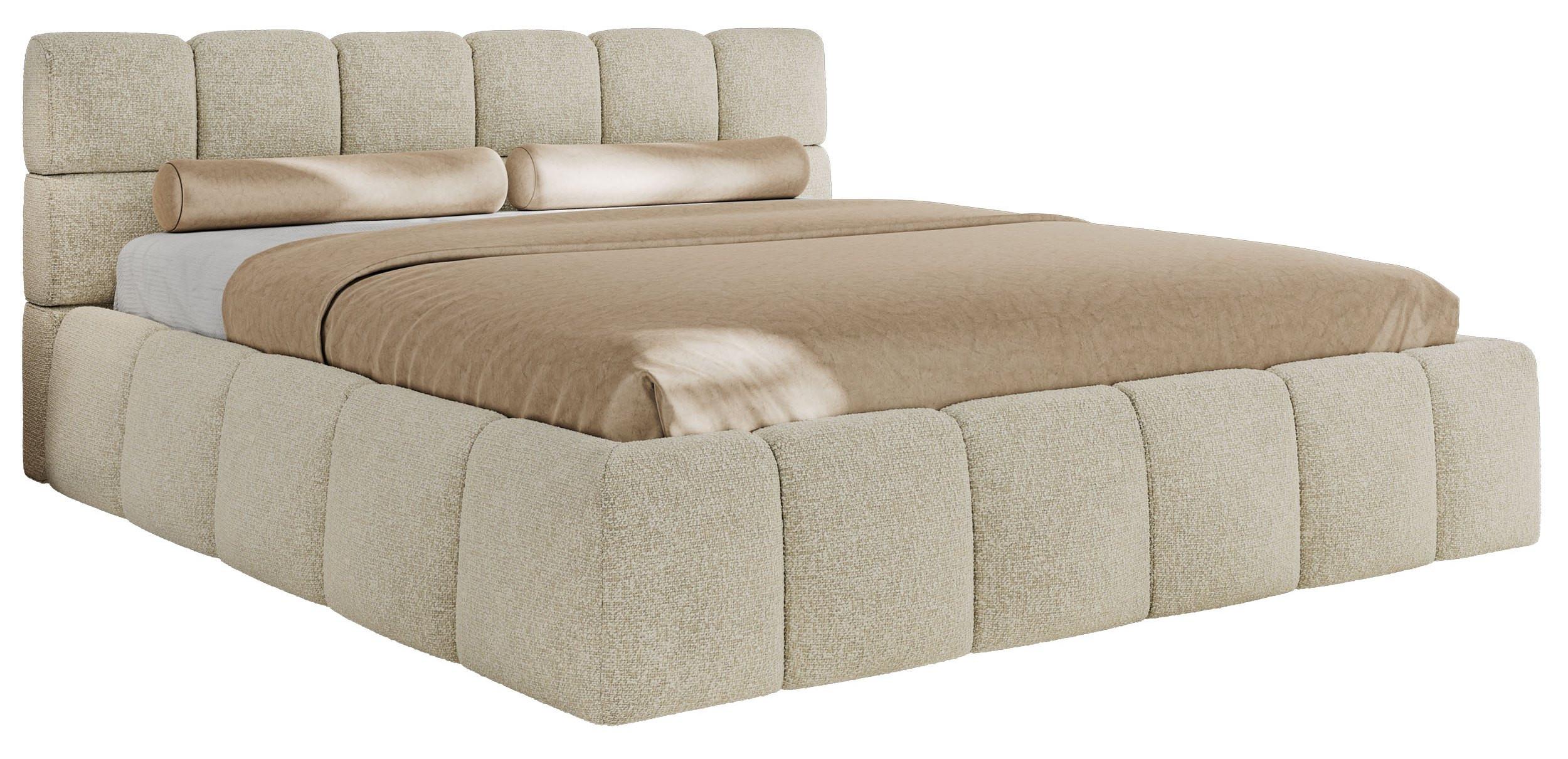wohnli-moebel-suche-800001299105 Wohnli Möbelsuche - POLSTERBETT NIRA CLASSIC 200/200 - Creme Strukture - Pocket-Matratze