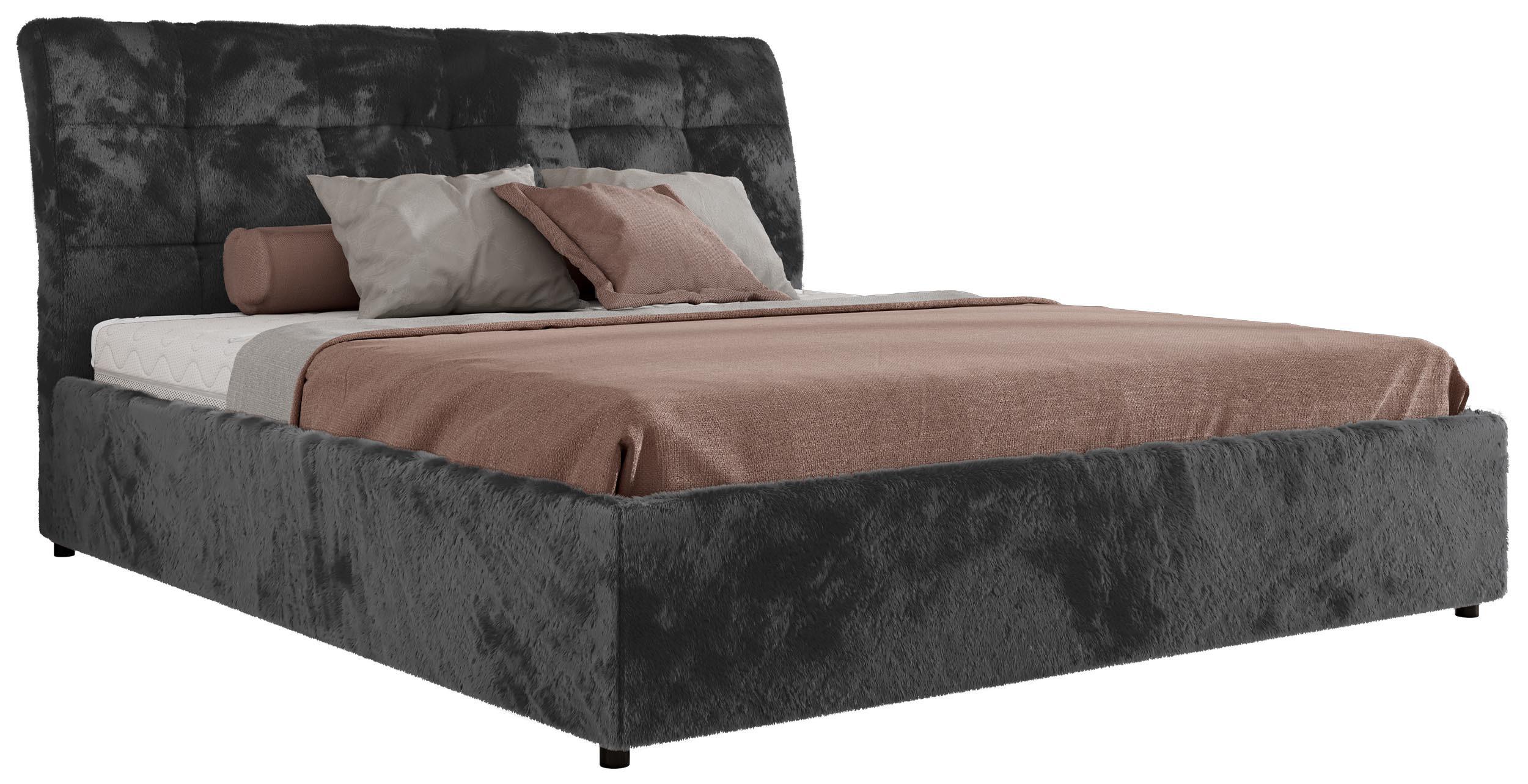 wohnli-moebel-suche-800001299123 Wohnli Möbelsuche - POLSTERBETT GALA CLASSIC 180/200 - Dunkelgrau Plüsch - ohne Matratze
