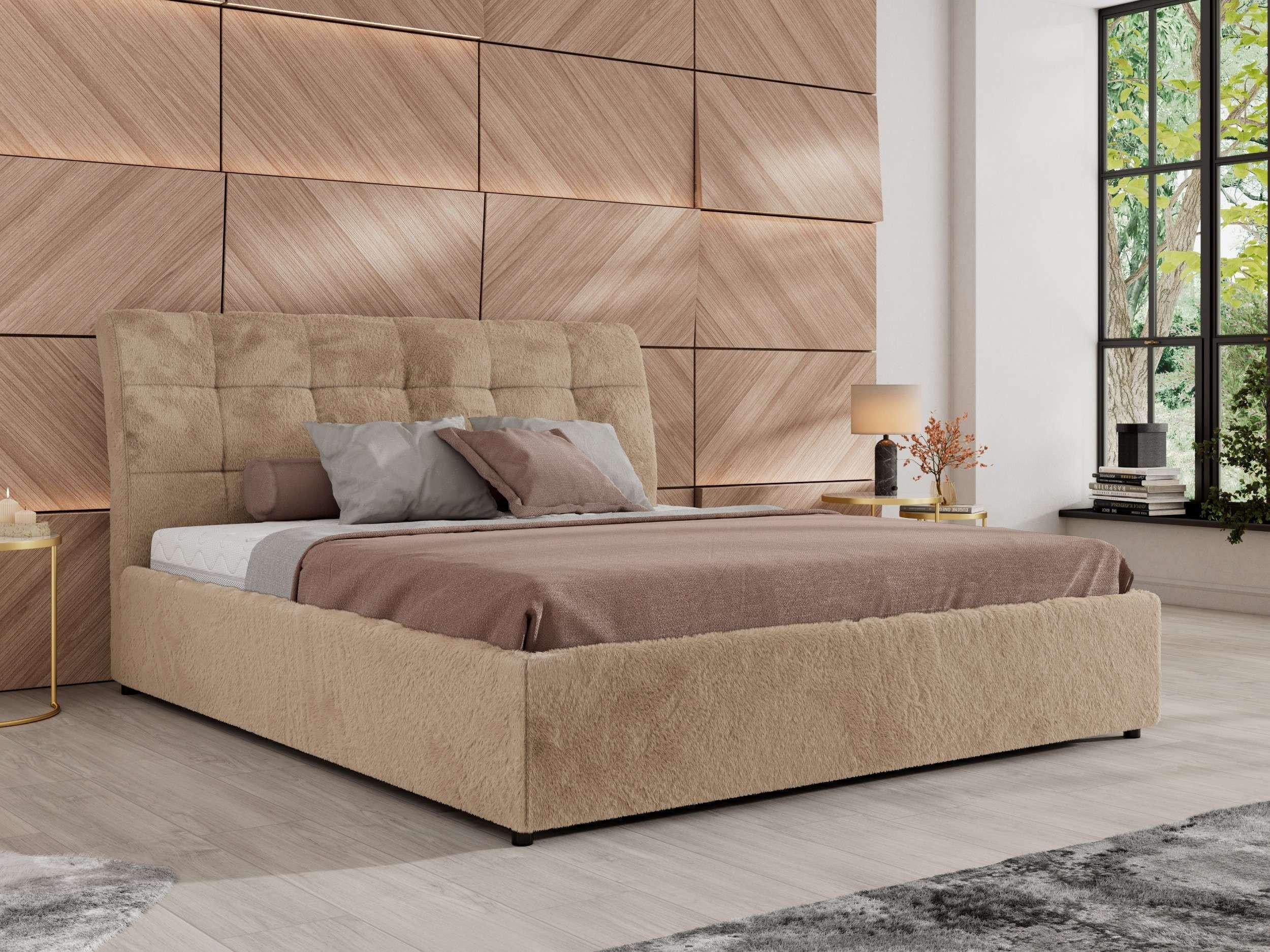 wohnli-moebel-suche-800001299133-1 POLSTERBETT GALA CLASSIC 180/200 - Beige Plüsch - Multipocket-Matratze Textil MKS Möbel > Betten > Polsterbetten Beige
