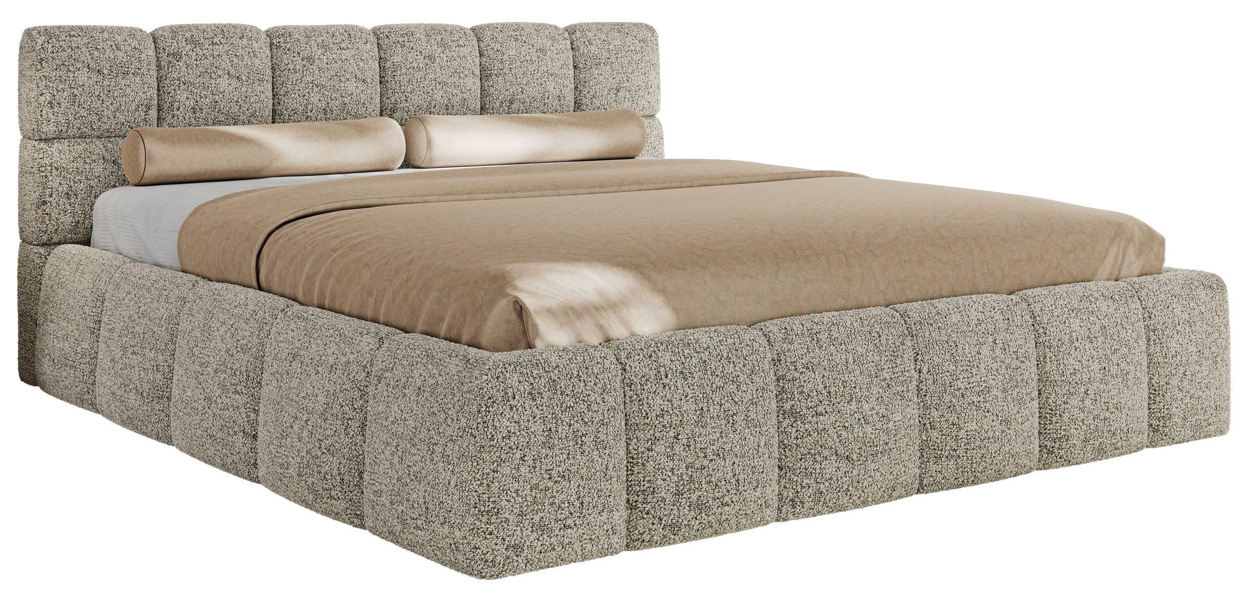 wohnli-moebel-suche-800001299196 Wohnli Möbelsuche - POLSTERBETT NIRA CLASSIC 200/200 - Beige Strukture - Schaum-Matratze