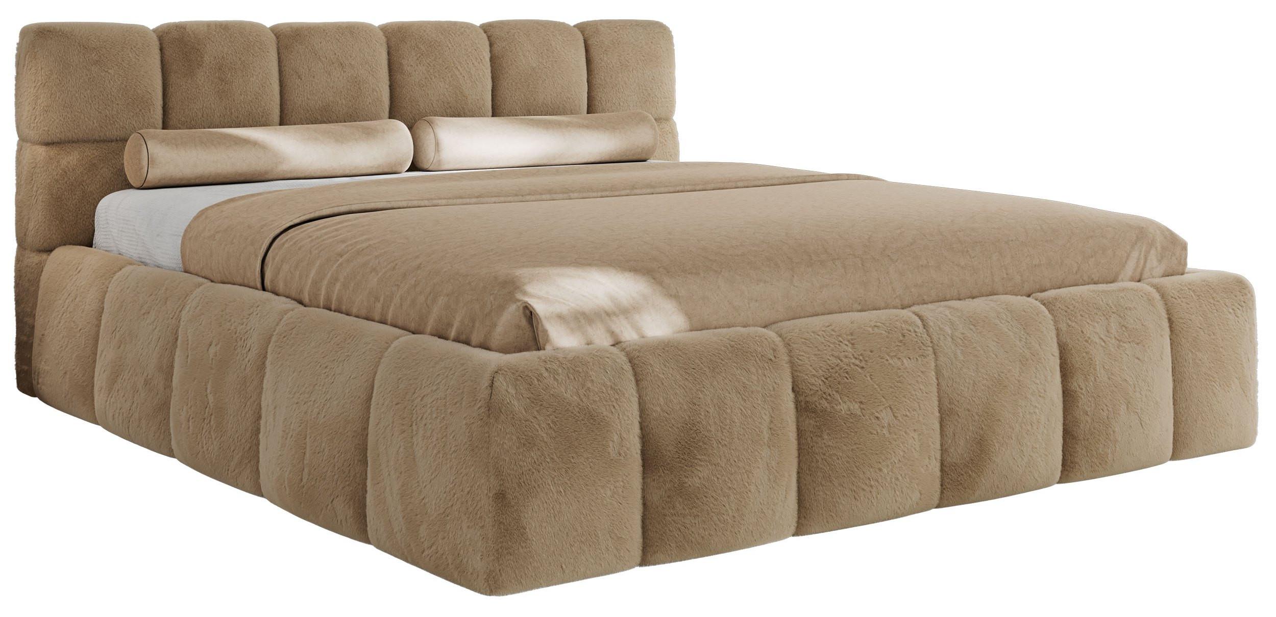wohnli-moebel-suche-800001299263 Wohnli Möbelsuche - POLSTERBETT NIRA CLASSIC 200/200 - Beige Plüsch - ohne Matratze