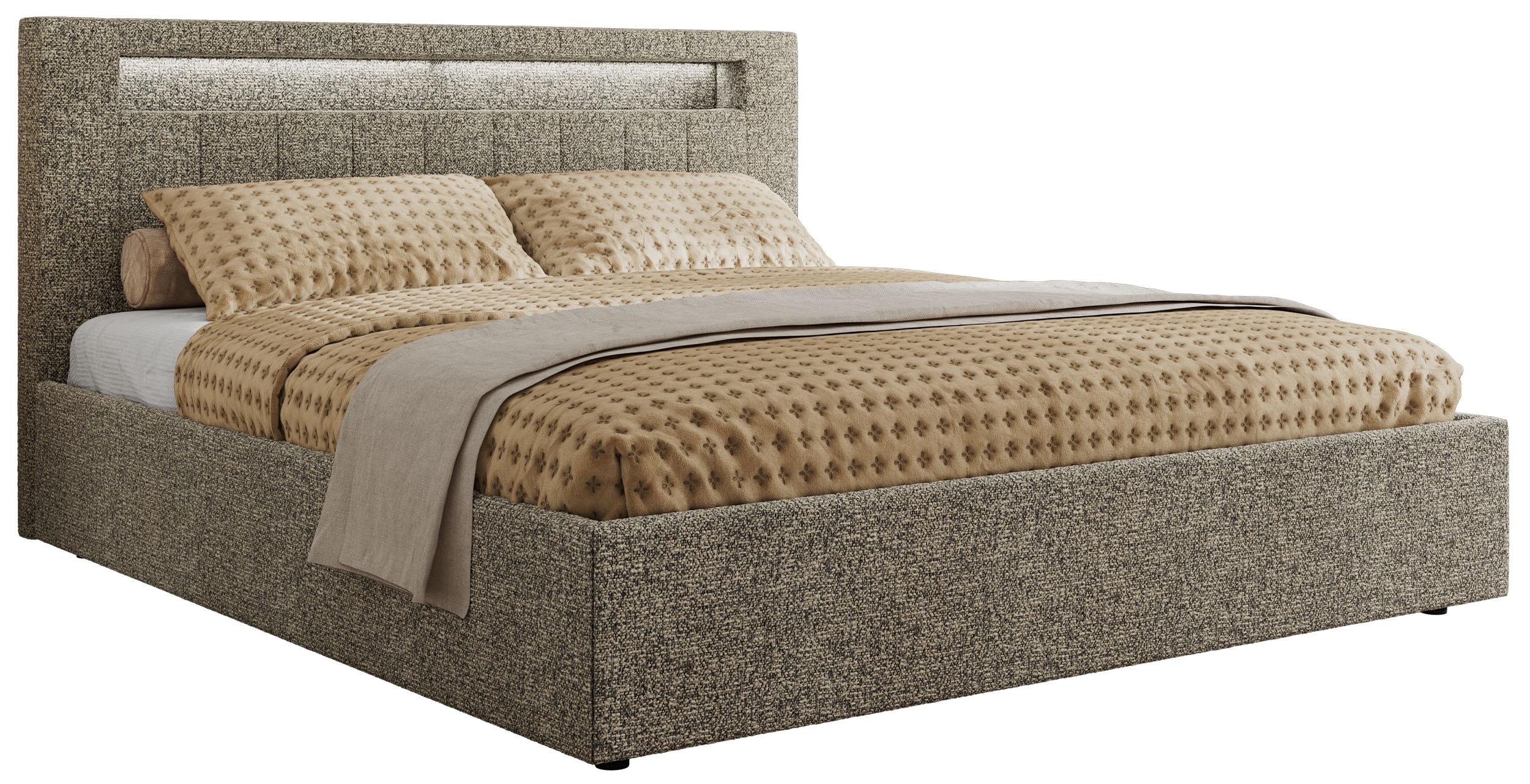 wohnli-moebel-suche-800001299332-1 POLSTERBETT GOLD 5 CLASSIC 200/200 - Grau Strukture - Schaum-Matratze Textil MKS Möbel > Betten > Polsterbetten Grau