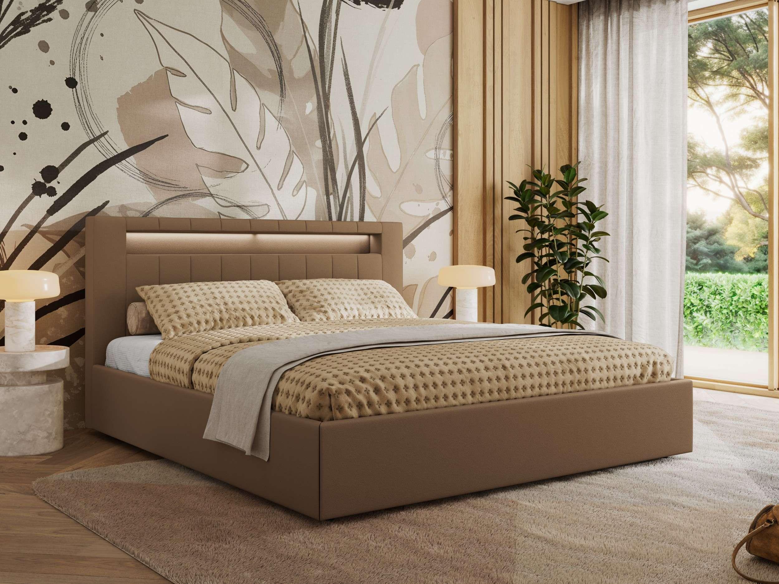 wohnli-moebel-suche-800001299333 Wohnli Möbelsuche - POLSTERBETT GOLD 5 CLASSIC 180/200 - Braun Kunstleder - ohne Matratze
