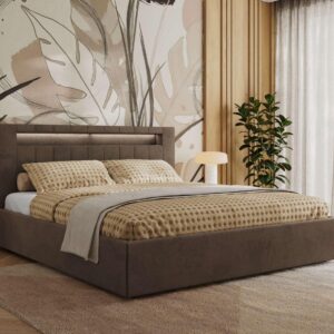 Wohnli Möbelsuche - POLSTERBETT GOLD 5 CLASSIC 140/200 - Braun Velvet - Multipocket-Matratze