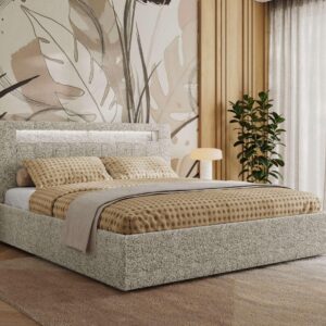 Wohnli Möbelsuche - POLSTERBETT GOLD 5 CLASSIC 140/200 - Beige Strukture - Multipocket-Matratze