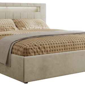 wohnli-moebel-suche-800001299570-1 POLSTERBETT GOLD 5 CLASSIC 140/200 - Beige Velvet - Schaum-Matratze Textil MKS Möbel > Betten > Polsterbetten Beige