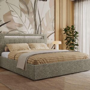 wohnli-moebel-suche-800001299577 Wohnli Möbelsuche - POLSTERBETT GOLD 5 CLASSIC 200/200 - Grau Strukture - ohne Matratze