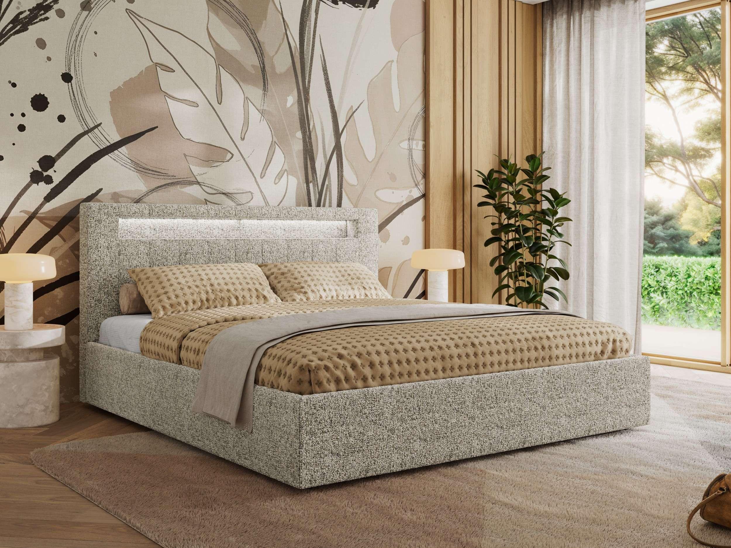 wohnli-moebel-suche-800001299615 Wohnli Möbelsuche - POLSTERBETT GOLD 5 CLASSIC 180/200 - Beige Strukture - Pocket-Matratze