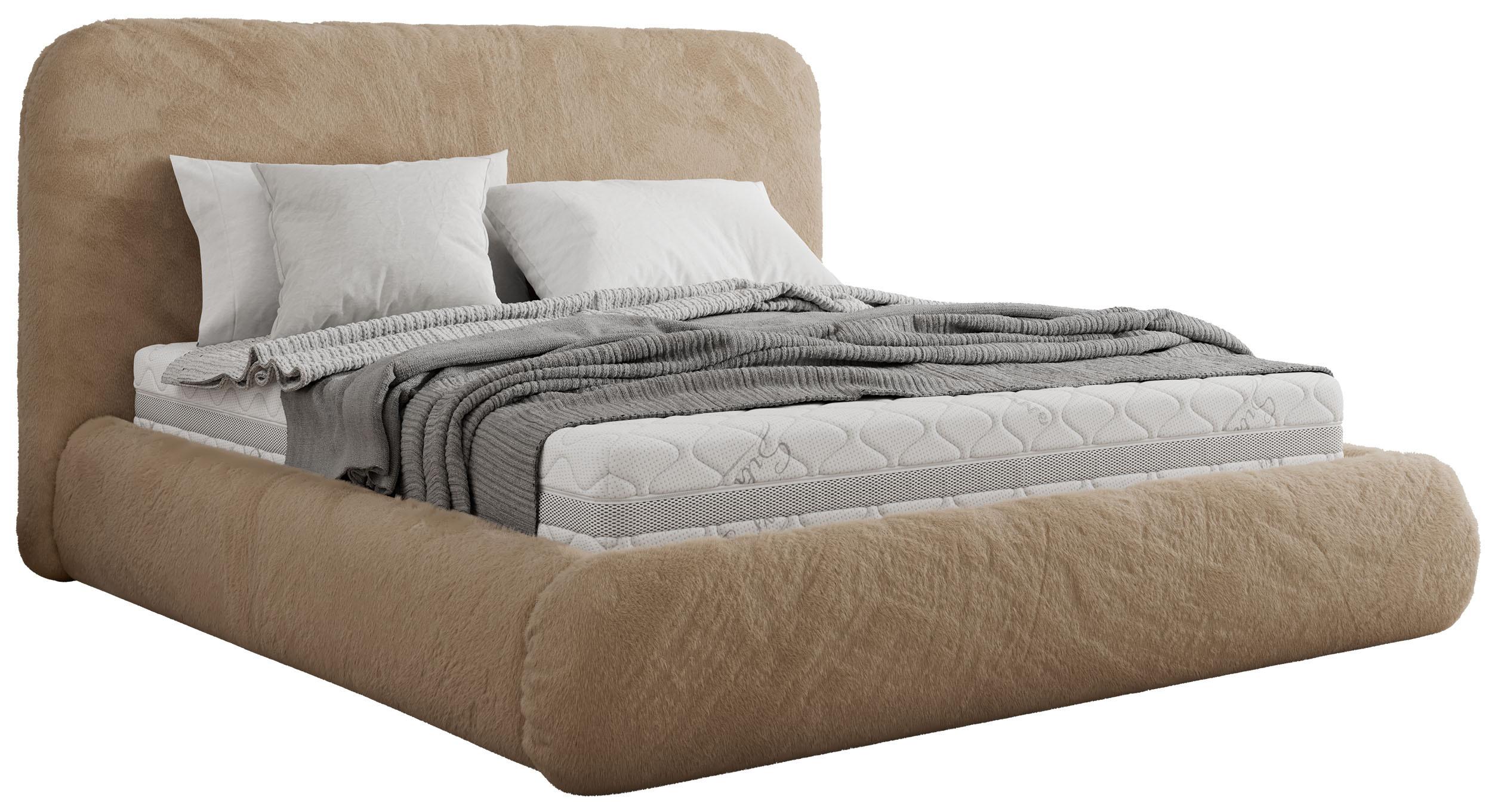 Wohnli Möbelsuche - POLSTERBETT BENEA CLASSIC 140/200 - Beige Plüsch - Pocket-Matratze