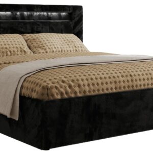 POLSTERBETT GOLD 5 CLASSIC 200/200 - Schwarz Plüsch - Multipocket-Matratze Textil MKS Möbel > Betten > Polsterbetten Schwarz