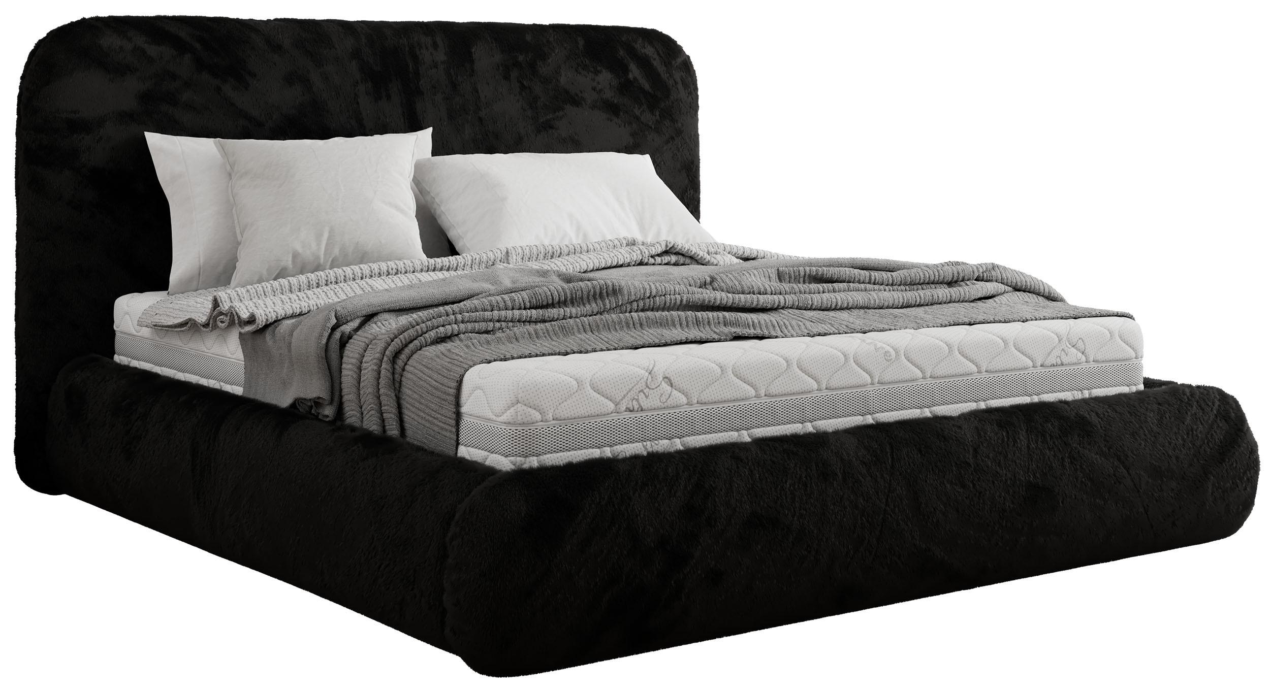 wohnli-moebel-suche-800001299684 Wohnli Möbelsuche - POLSTERBETT BENEA CLASSIC 160/200 - Schwarz Plüsch - Schaum-Matratze