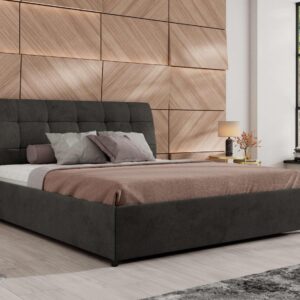 wohnli-moebel-suche-800001299756-1 POLSTERBETT GALA CLASSIC 200/200 - Dunkelgrau Velvet - ohne Matratze Textil MKS Möbel > Betten > Polsterbetten Grau