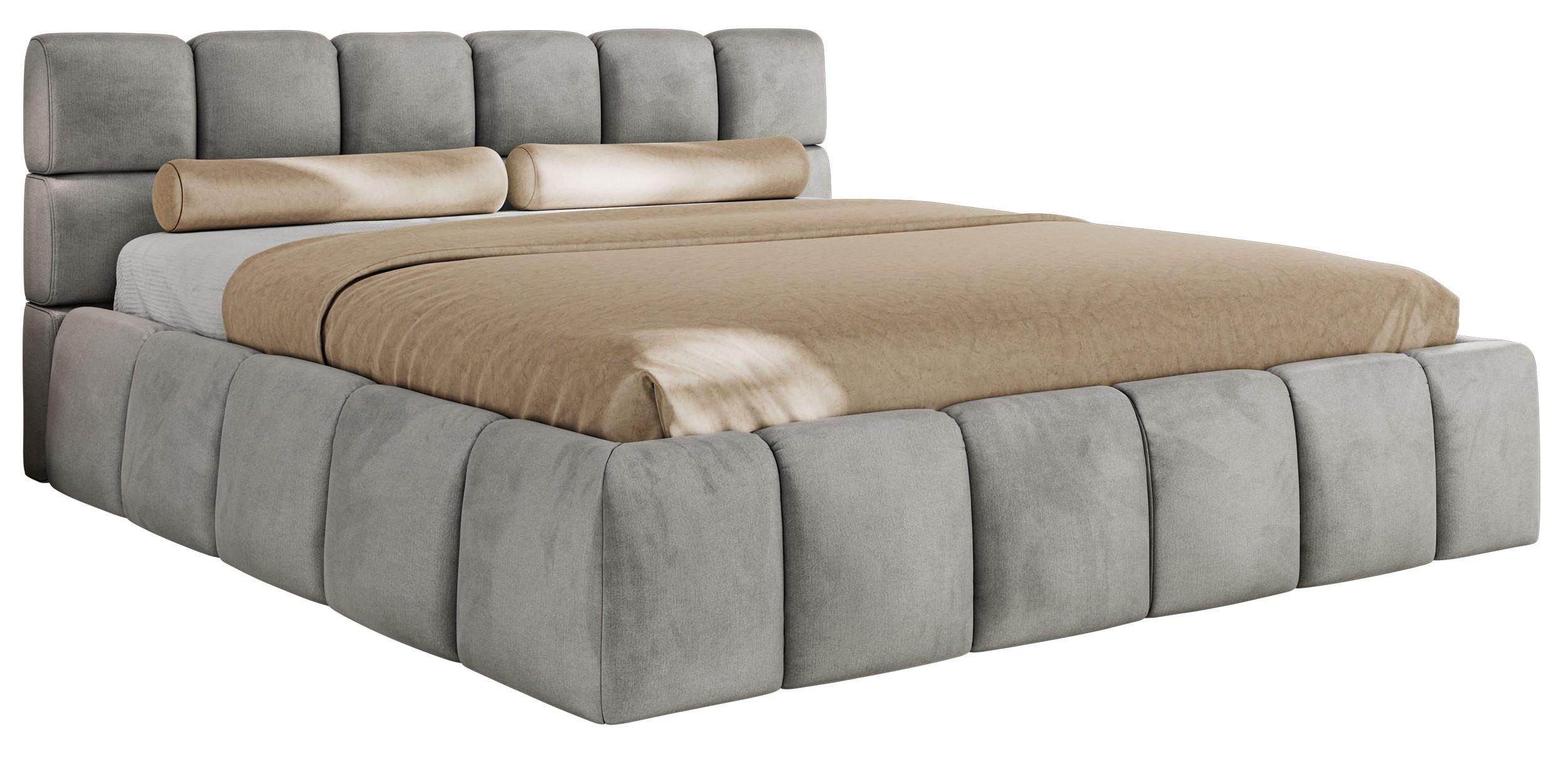 wohnli-moebel-suche-800001299868 Wohnli Möbelsuche - POLSTERBETT NIRA CLASSIC 180/200 - Hellgrau Velvet - Multipocket-Matratze