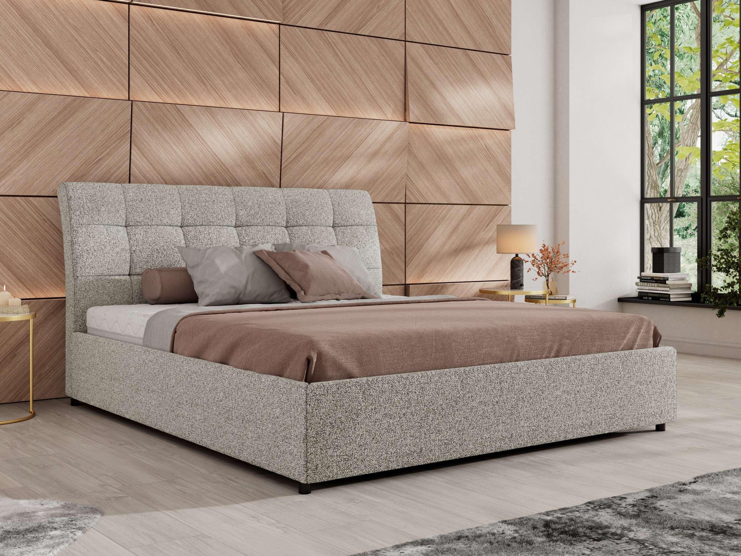 wohnli-moebel-suche-800001299894-1 POLSTERBETT GALA CLASSIC 200/200 - Hellgrau Strukture - ohne Matratze Textil MKS Möbel > Betten > Polsterbetten Grau