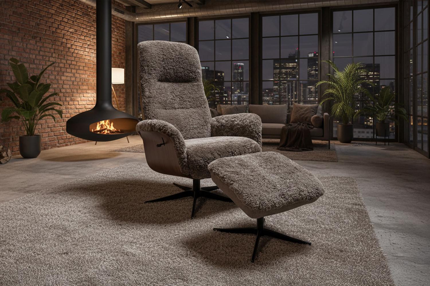 wohnli-moebel-suche-800001301890-1 RELAXSESSEL SILVA Beige Schaffell Relaxfunktion Naturmaterialien KAWOLA Möbel > Sessel > Relaxsessel Beige