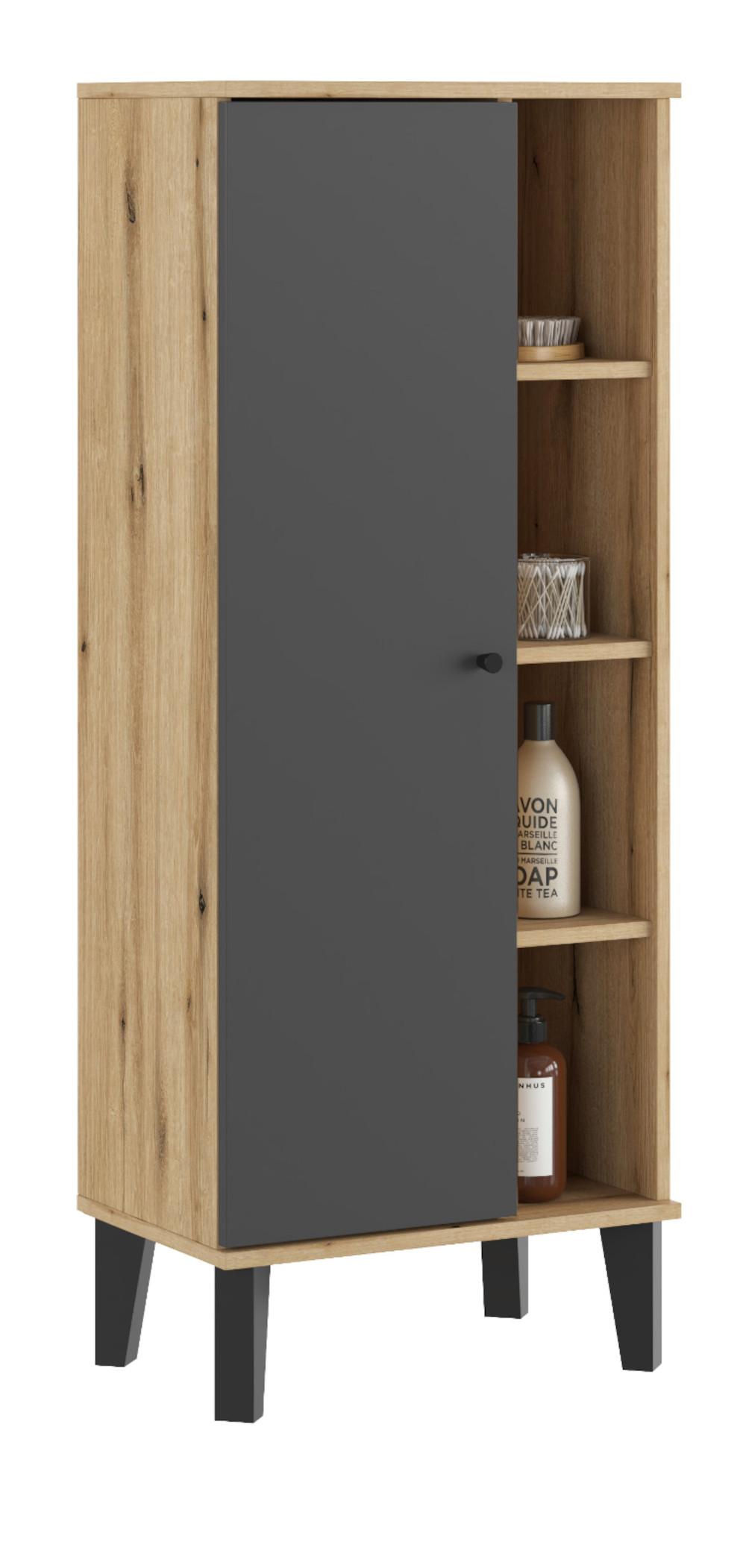 Wohnli Möbelsuche - BAD-MIDISCHRANK grau