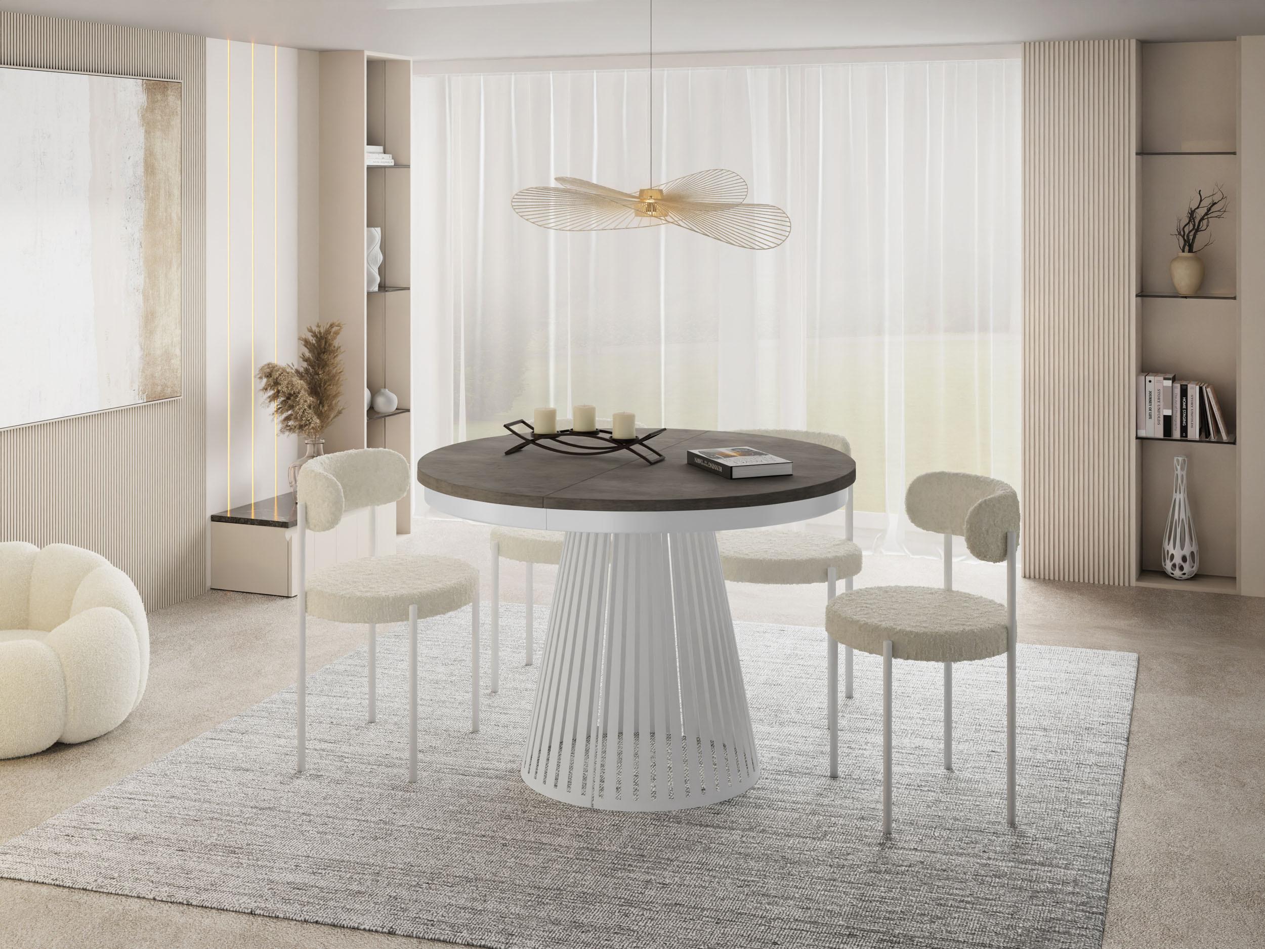 Beton-Optik Dunkelgrau 120-200/120/76 cm