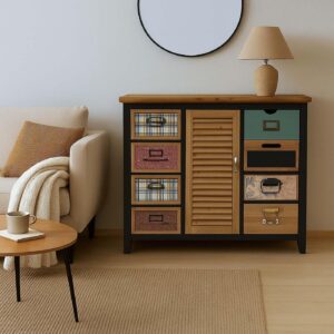 wohnli-moebel-suche-800001307843-1 APOTHEKERKOMMODE Schwarz Holz MCW Möbel > Kommoden & Schubladenschränke > Kommoden Schwarz