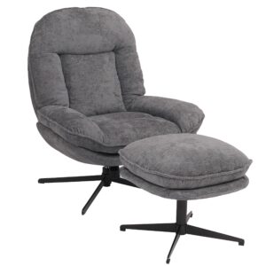 Wohnli Möbelsuche - RELAXSESSEL MIT HOCKER Grau