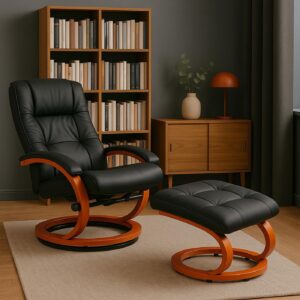 RELAXSESSEL MIT HOCKER Schwarz Textil MCW Möbel > Sessel > Relaxsessel Schwarz