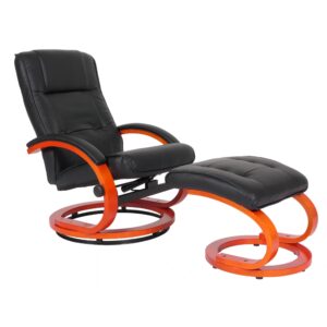 Wohnli Möbelsuche - RELAXSESSEL MIT HOCKER Schwarz