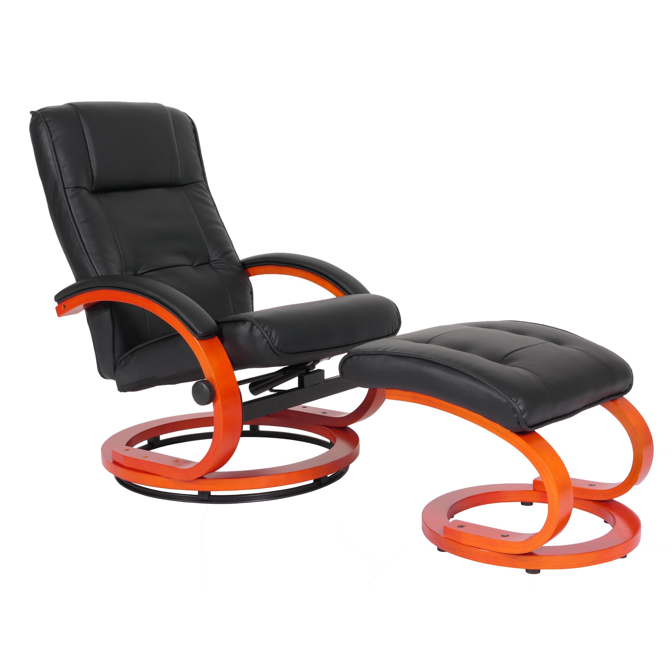 Wohnli Möbelsuche - RELAXSESSEL MIT HOCKER Schwarz