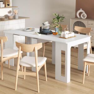 wohnli-moebel-suche-800001309590-1 ESSTISCH Ausziehbar Küchentisch Esszimmertisch für bis 6 Personen 60-180x85 cm Holzwerkstoff HOMCOM Möbel > Tische > Esstische Weiß