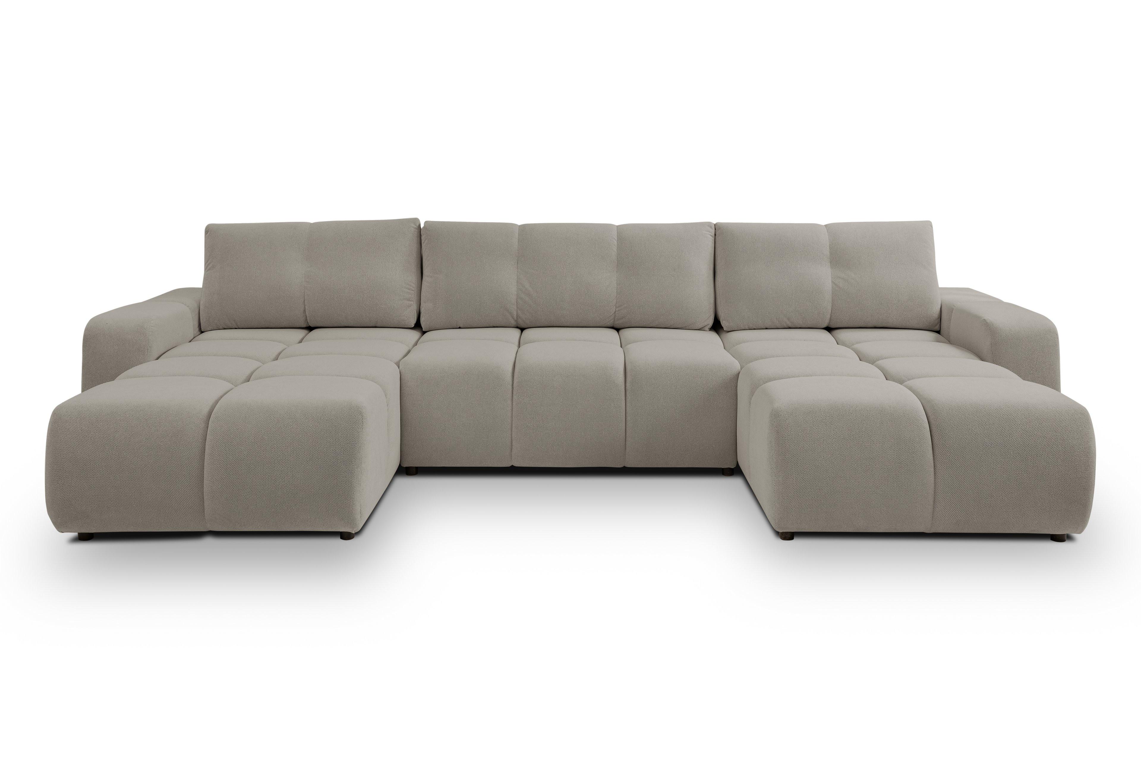 wohnli-moebel-suche-800001311803 Wohnli Möbelsuche - WOHNLANDSCHAFT DUCA U Hellgrau Jersey mit Schlaffunktion