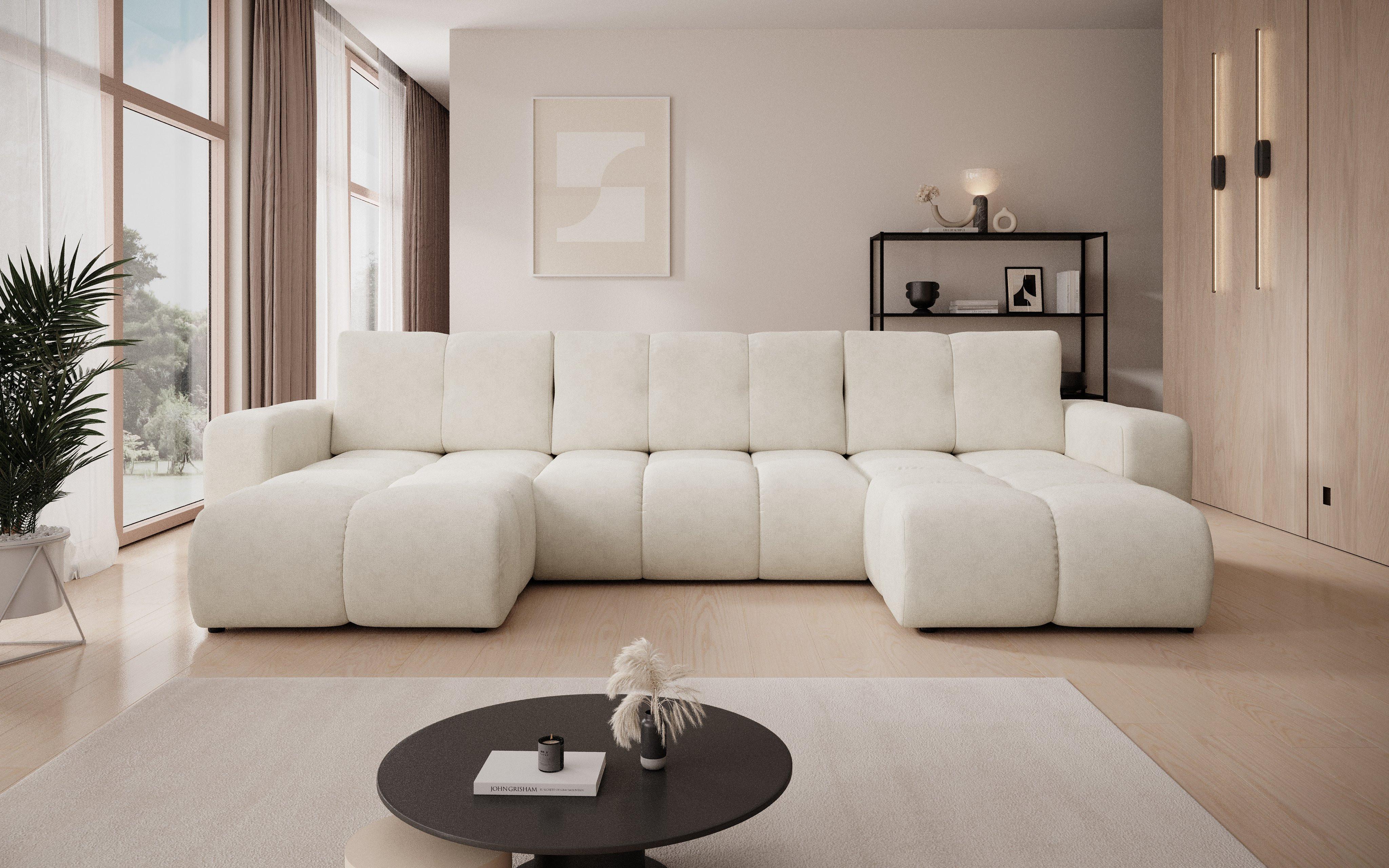wohnli-moebel-suche-800001311818-1 WOHNLANDSCHAFT DUCA U Beige Jersey mit Schlaffunktion Holz MASSENO Möbel > Sofas & Couches > Wohnlandschaften > Wohnlandschaften U-Form Beige